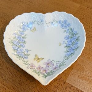 Mikasa Heart-Shaped Floral Dish with Butterflies